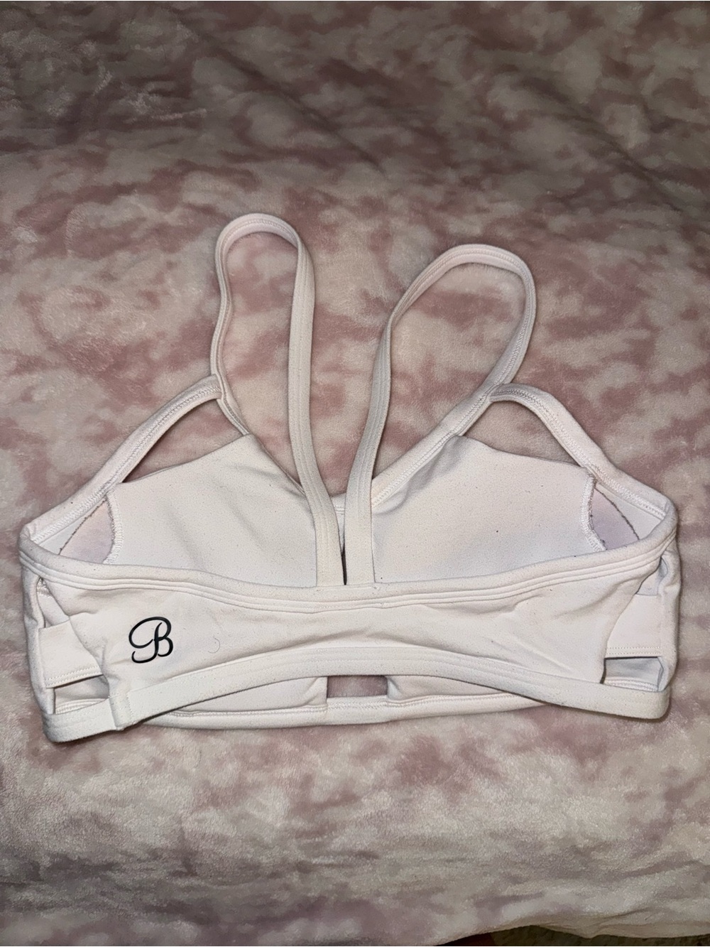 Bombshell Sportswear White Keyhole Strappy Padded Sports Bra